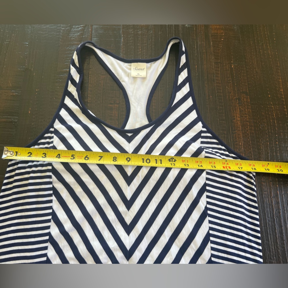 SOMA Women's Striped Blue White Sleeveless Maxi Dress Casual size XL - Picture 3 of 16